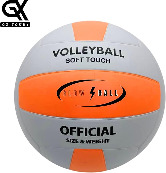 LED Light-Up Volleyball, Glow in The Dark, Official Size #5 (10.35 in), Batteries Included