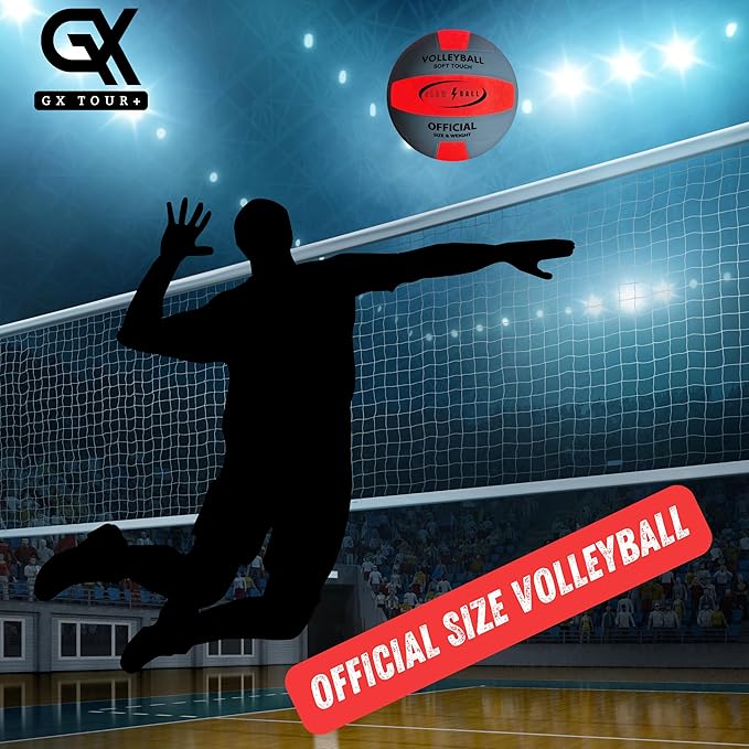 LED Light-Up Volleyball, Glow in The Dark, Official Size #5 (10.35 in), Batteries Included